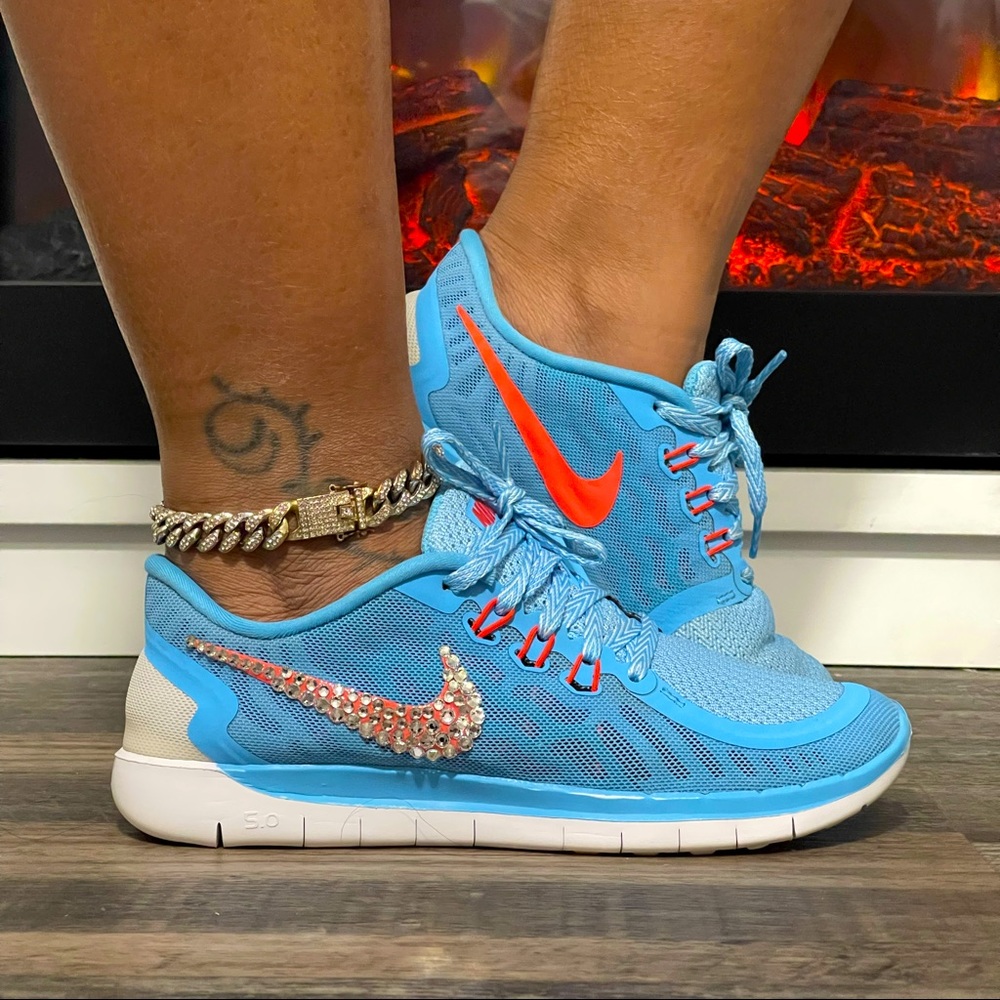 Blingged Nike free run 5.0 shoes